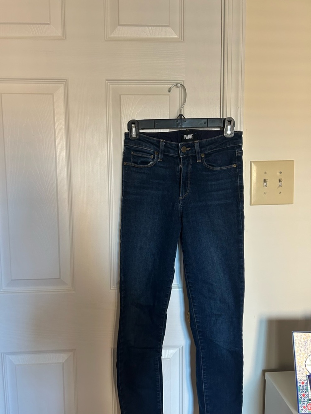 PAIGE Indigo Skinny Jeans in Dark Blue Wash